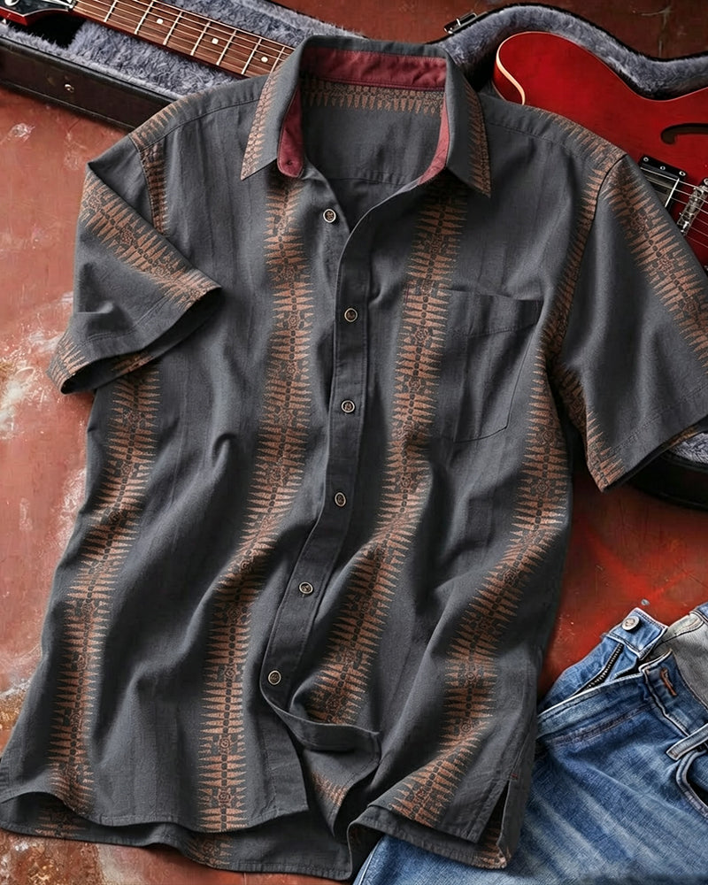 Casual Short Sleeve Button Down Shirt