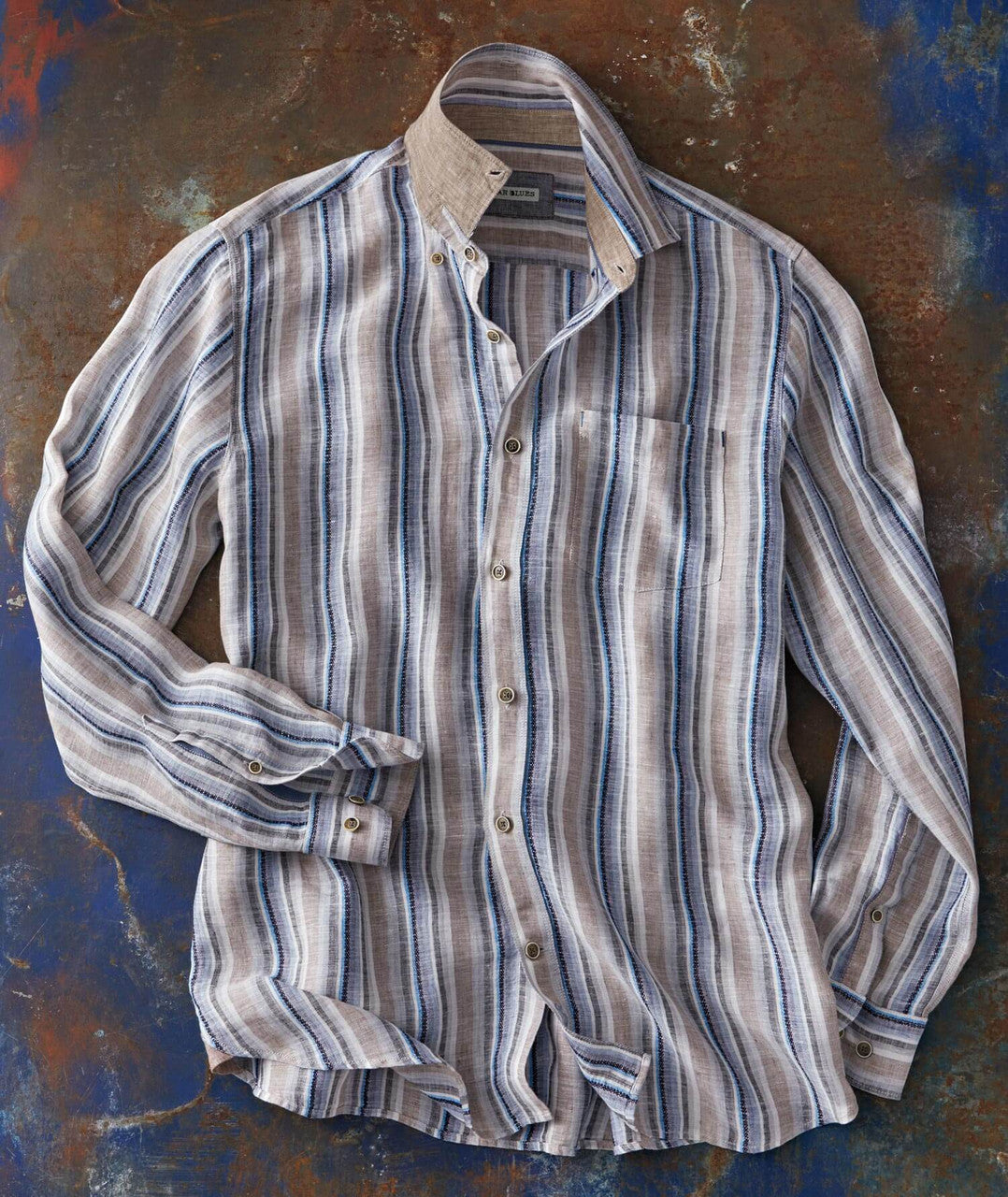 Casual Linen Stripe Shirt