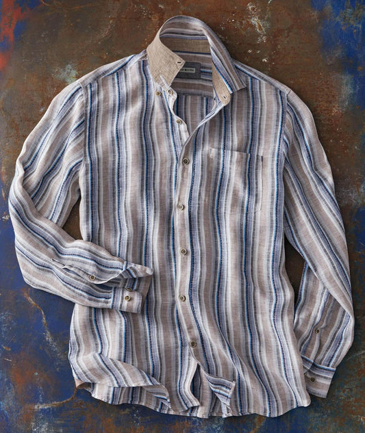 Casual Linen Stripe Shirt