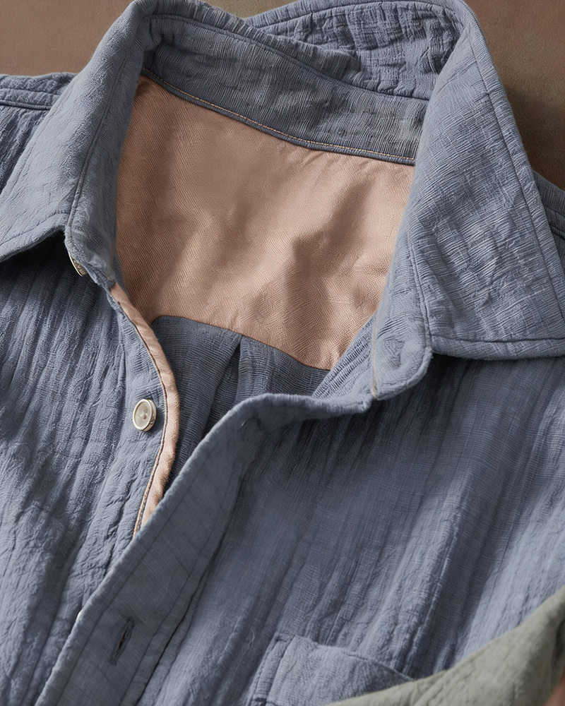 Men's Dual Pocket Textured Shirt