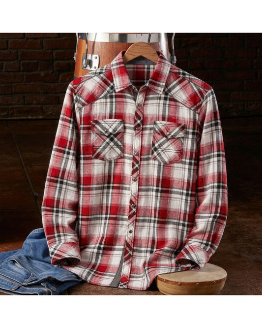 Men's Western Casual Long Sleeve Shirt