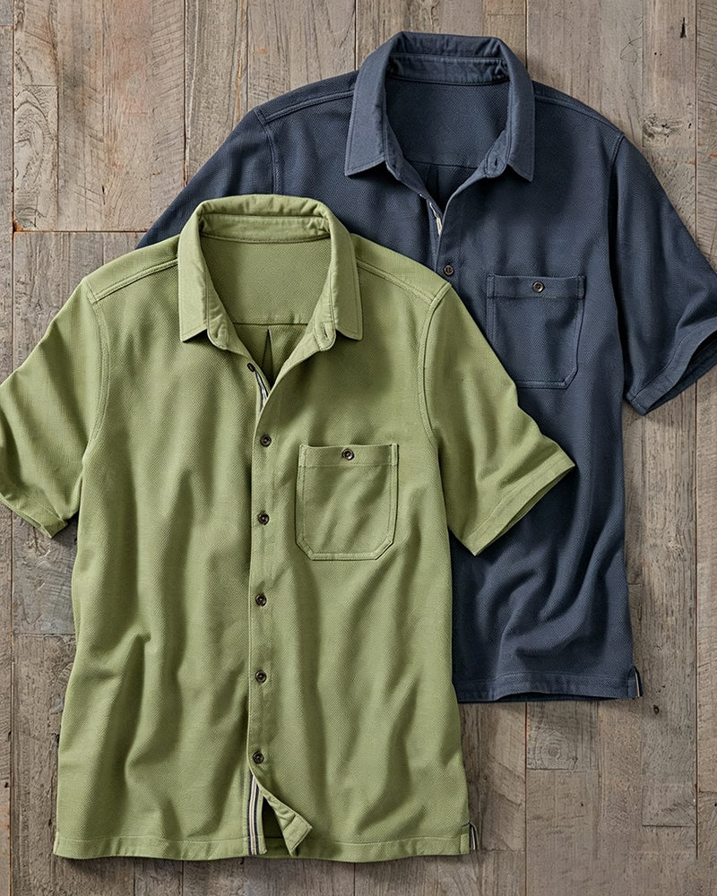 Textured Short Sleeve Pocket Shirt