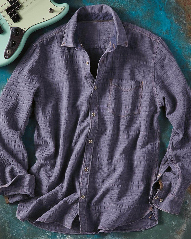 Long Sleeve Seersucker Stripe Shirt