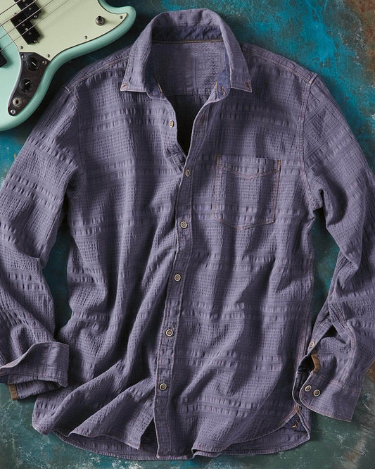 Long Sleeve Seersucker Stripe Shirt