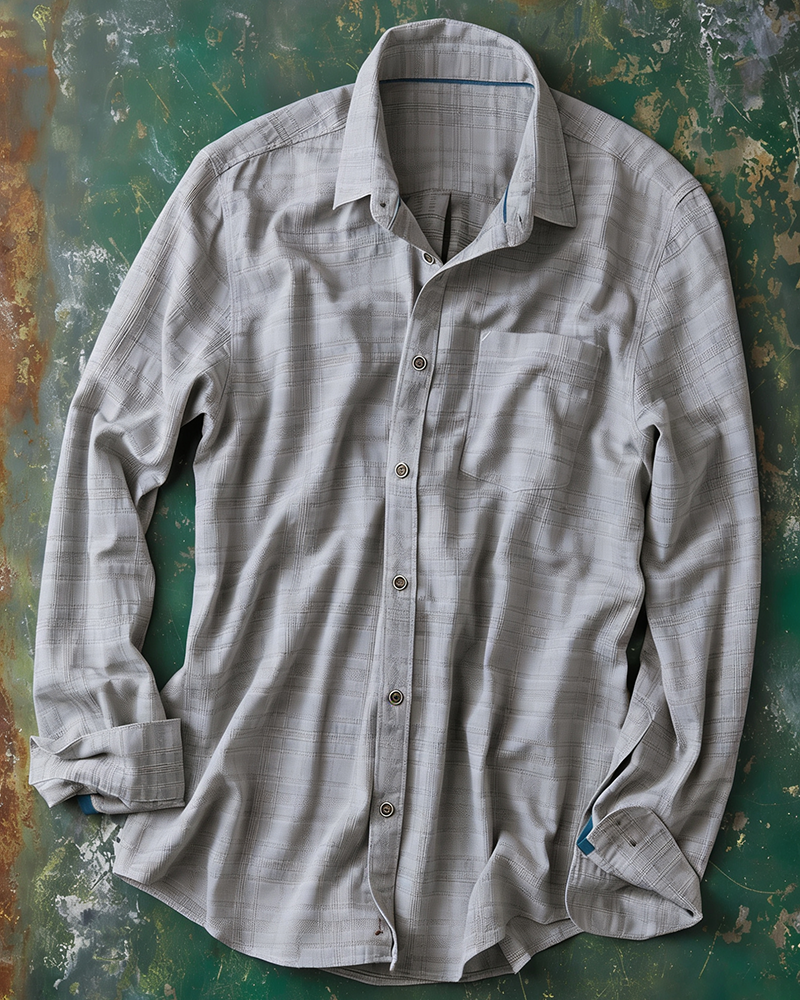 Casual Textured Plaid Shirt