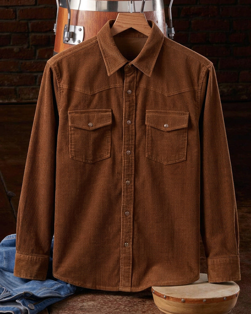 Snap Buttoned Long Sleeve Shirt