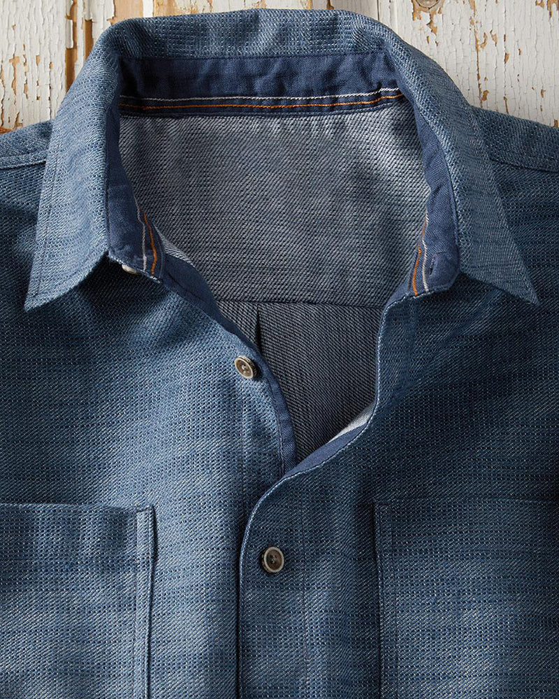 Men's Solid Color Short Sleeve Button-Up Shirt