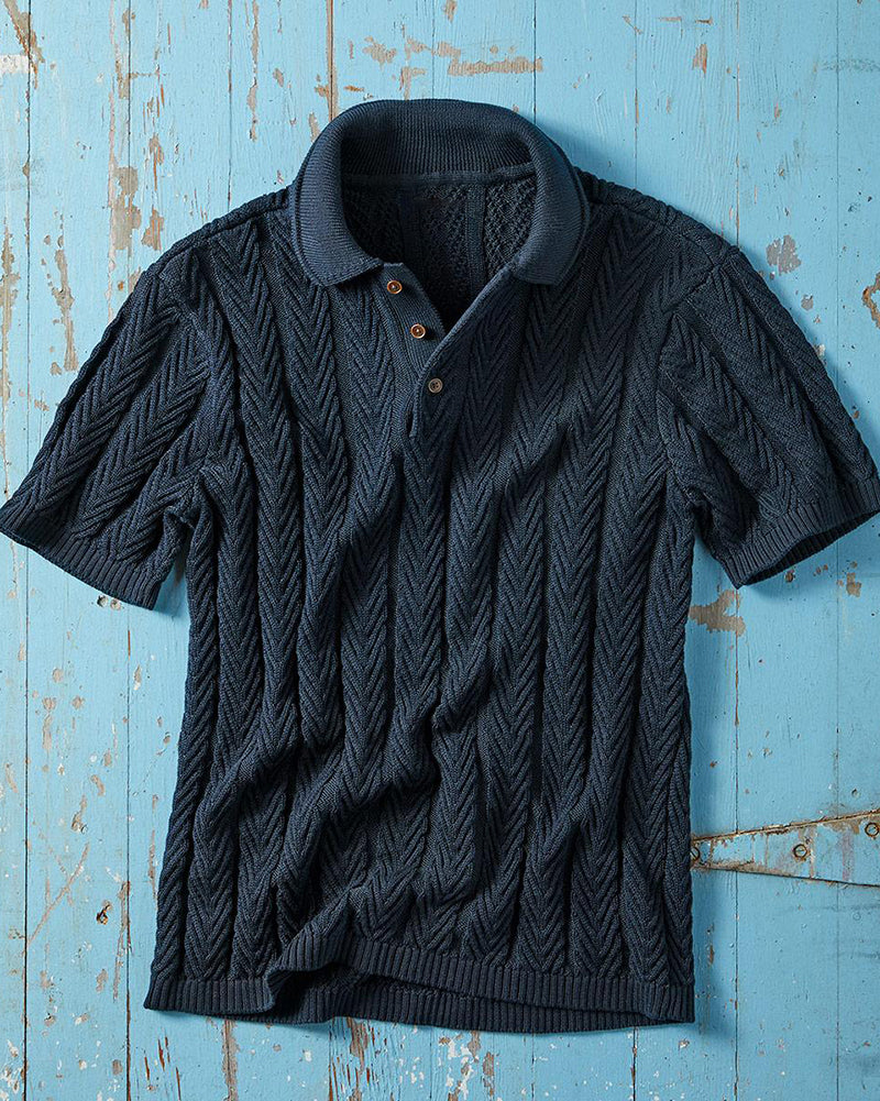 Men's Sweater Short Sleeve Polo