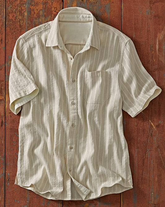 Men's Casual Stripe Short Sleeve Shirt