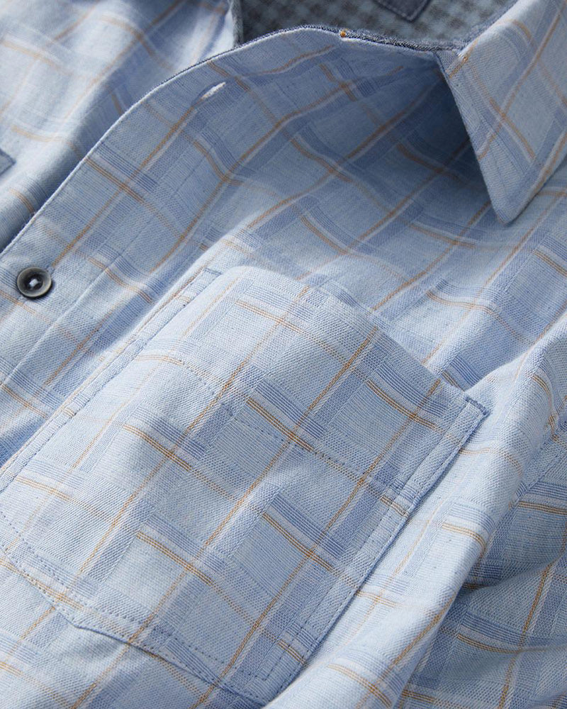 Men's Abstract Plaid Dual Pocket Shirt