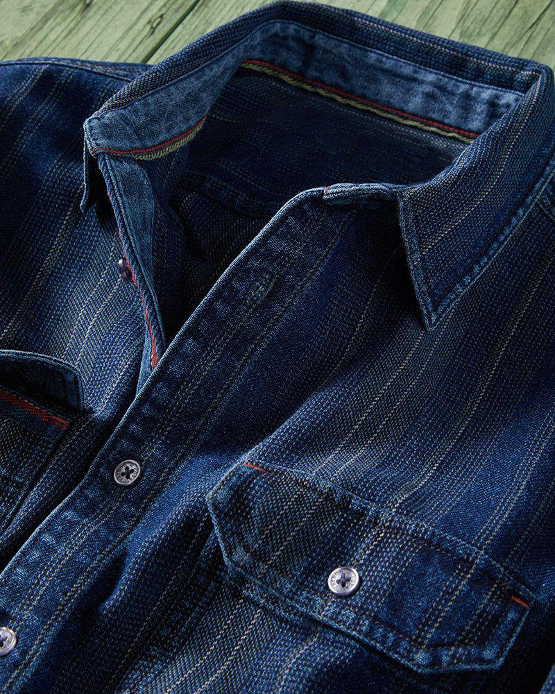 Men's Double Pocket Striped Shirt