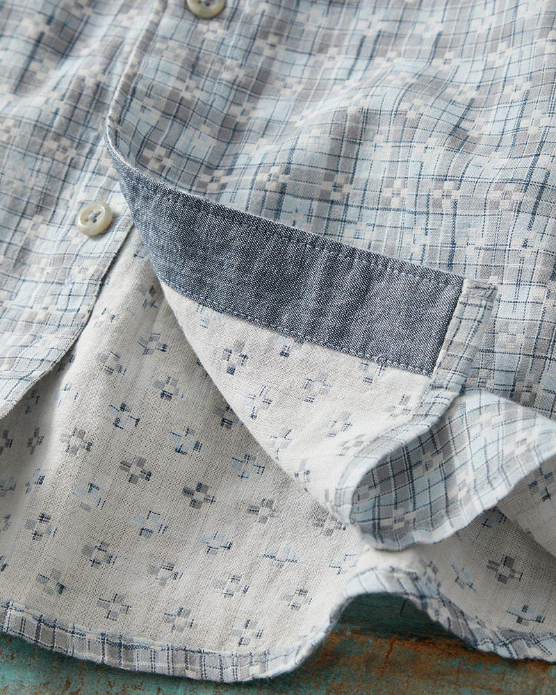 Men's Contrast Cuff Plaid Shirt