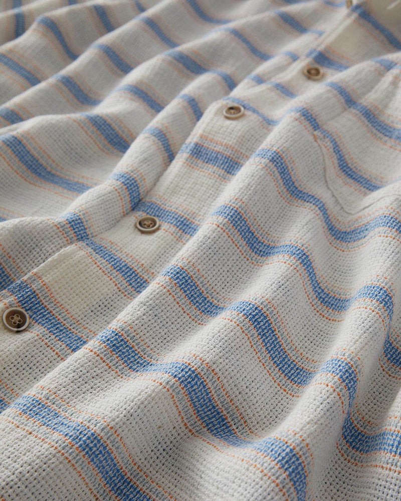 Short Sleeve Textured Stripe Weave Shirt