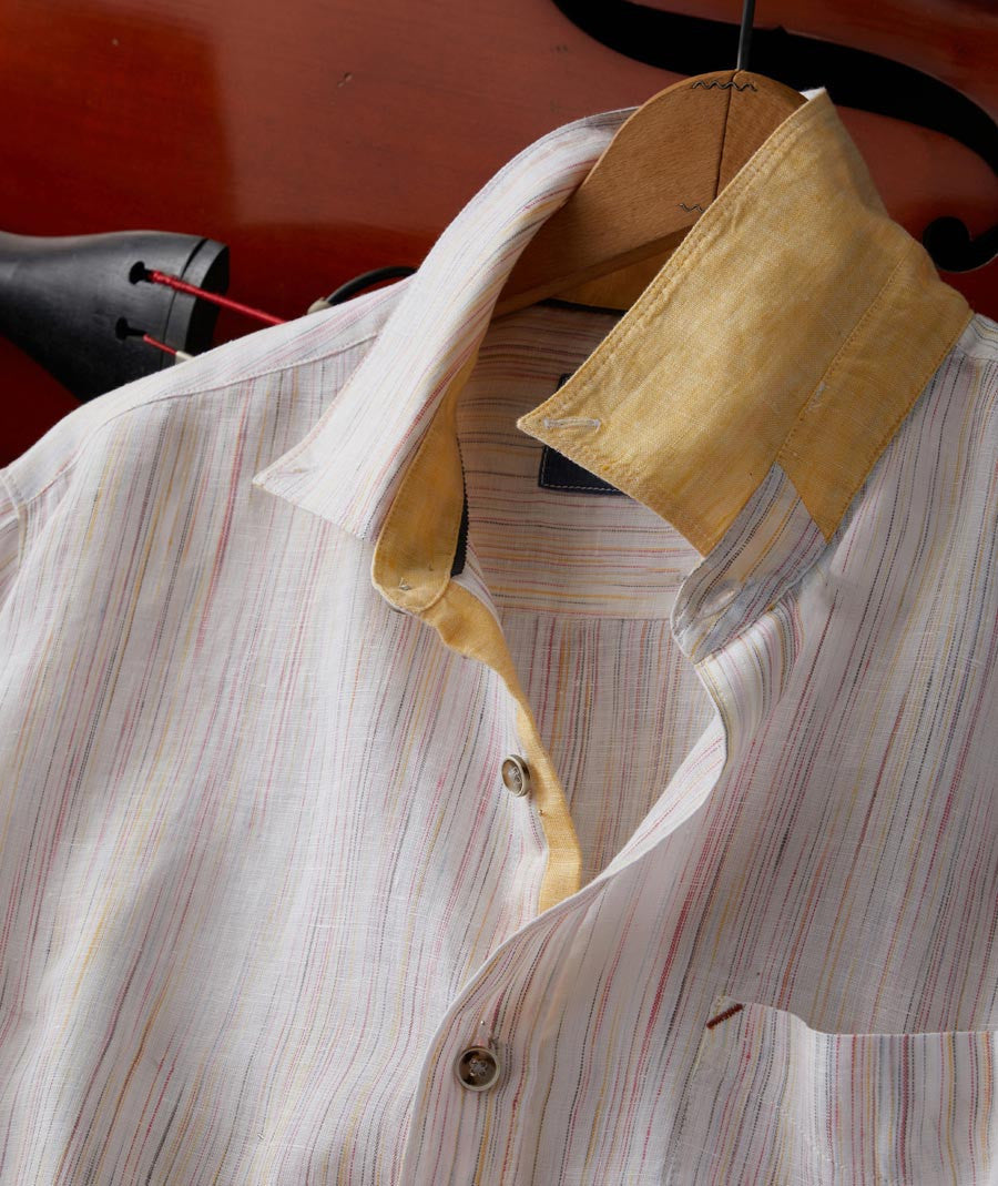 Space Dyed Linen Stripe Shirt