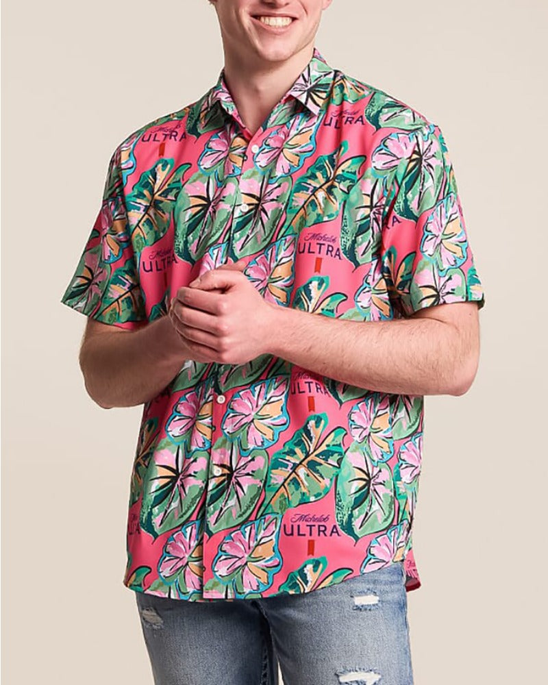 Men's Botanical Print Long Sleeve Shirt