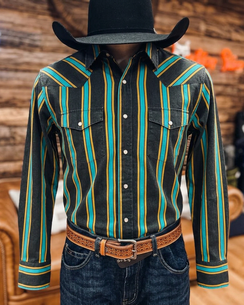 Men's Casual Stripe Pocket Shirt