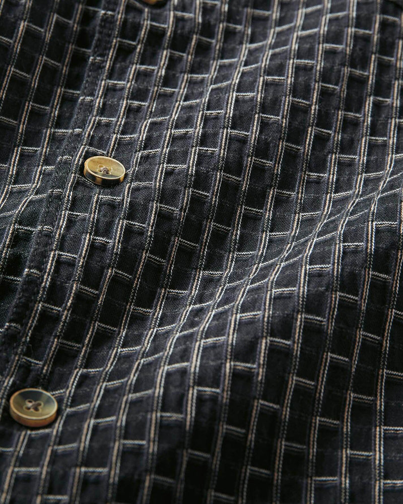 Long Sleeve Checkered Stretch Shirt