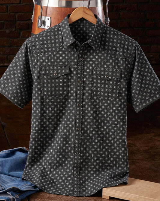 Men's Printed Dual Chest Pocket Casual Shirt