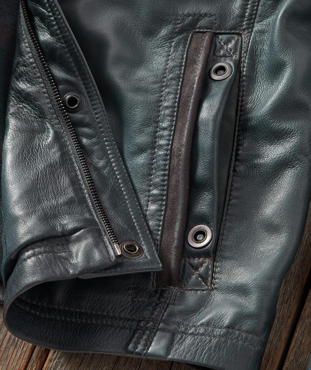 Men's Slate Leather Bomber