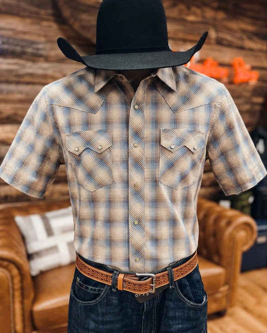 Men's Checkered Pattern Pocket Shirt