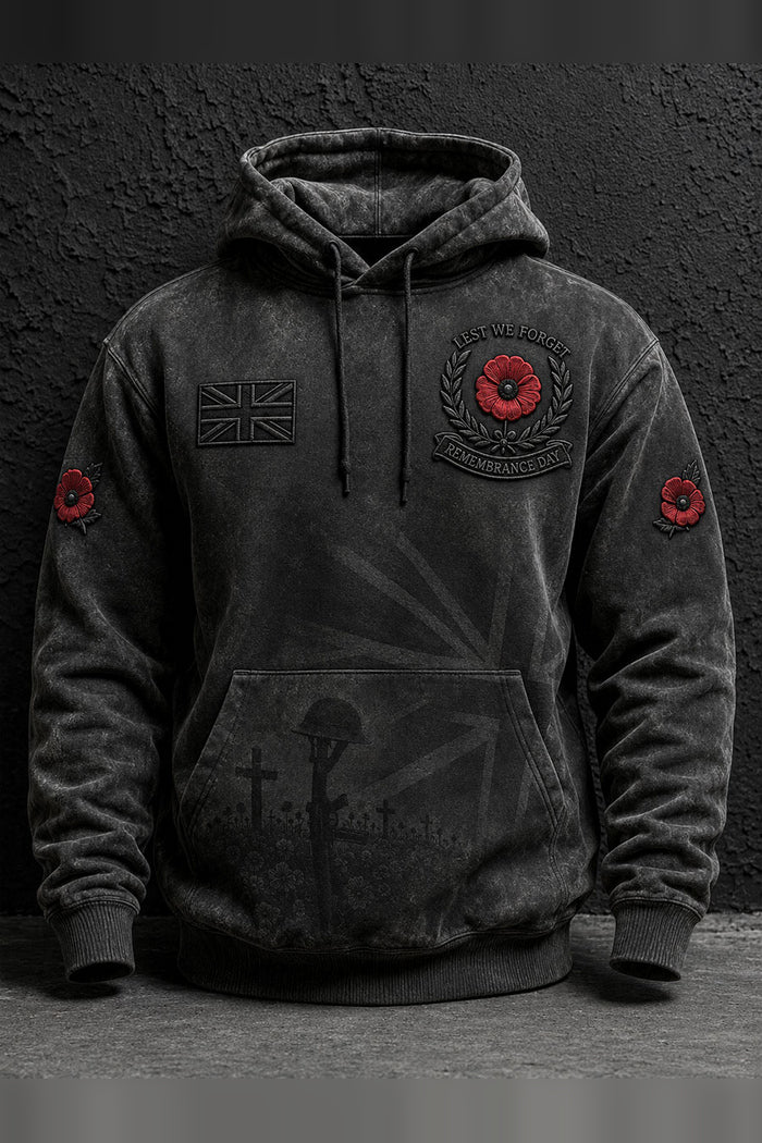 British Heroes Lest We Forget Remembrance Hoodie