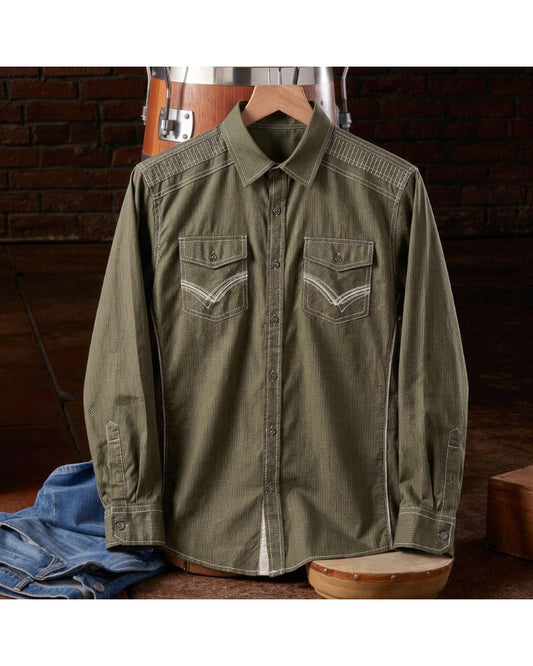 Men's Western Casual Long Sleeve Shirt
