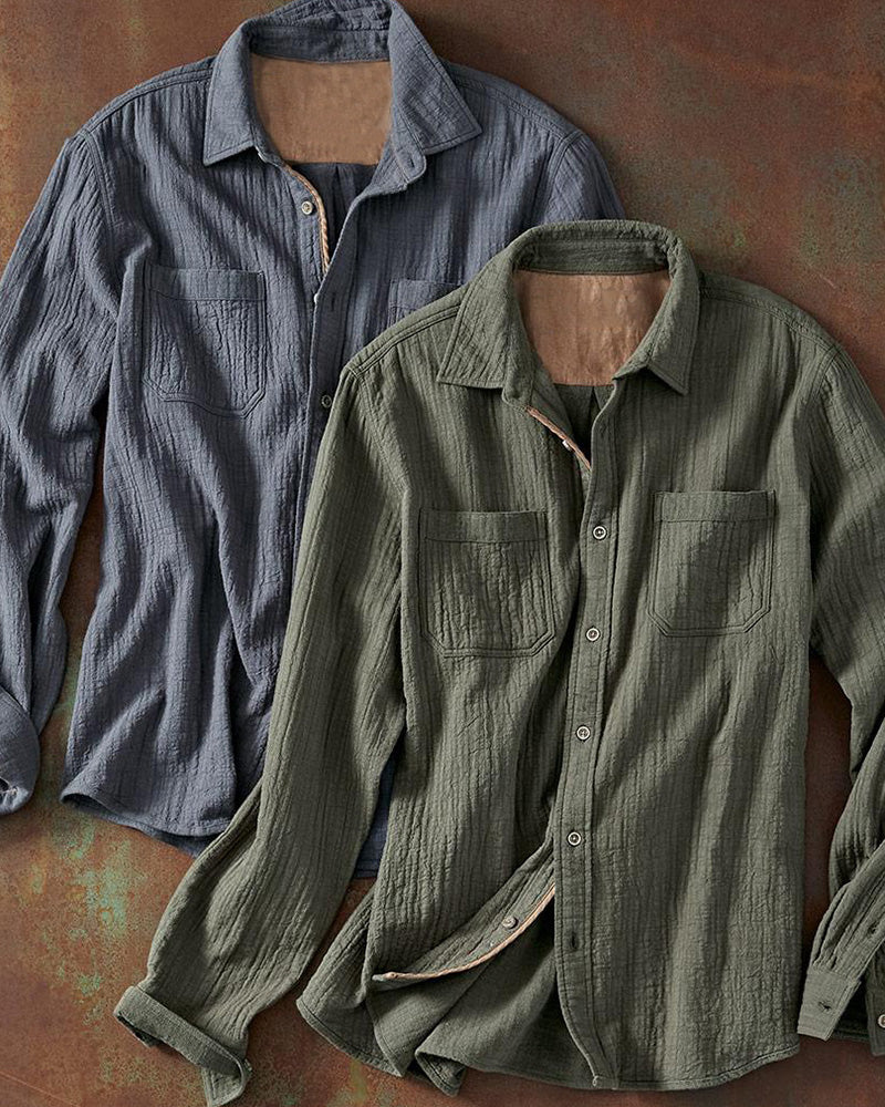 Men's Dual Pocket Textured Shirt