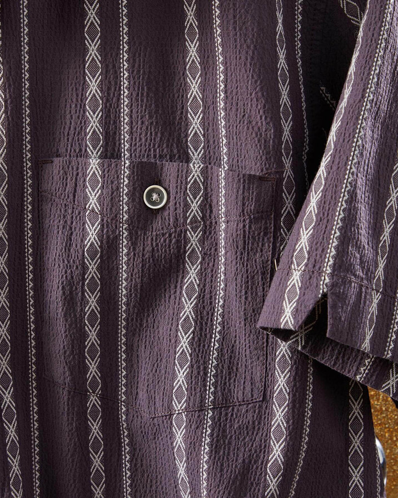 Short Sleeve Seersucker Stripe Shirt