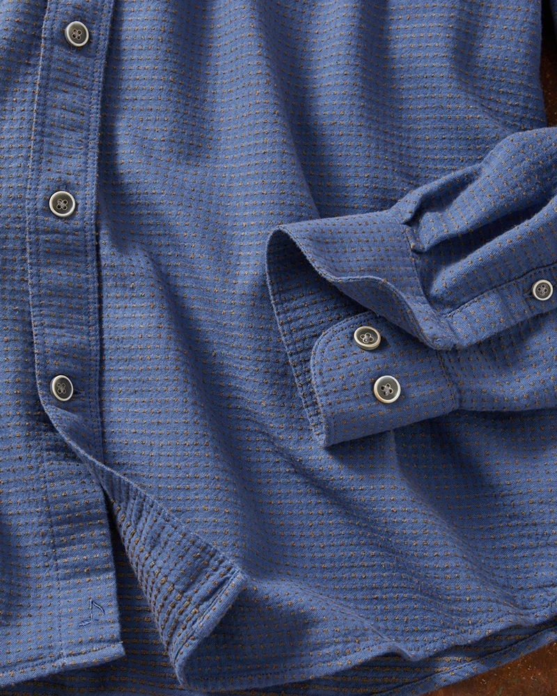 Long Sleeve Cotton Blend Dobby Shirt