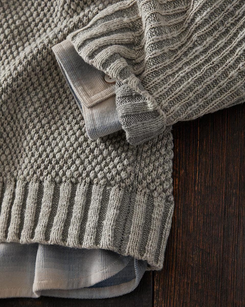 Men's Stone Birds Eye Knit Sweater