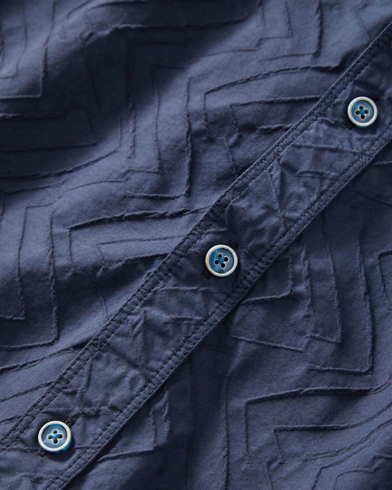 Textured Jacquard Button Front Shirt
