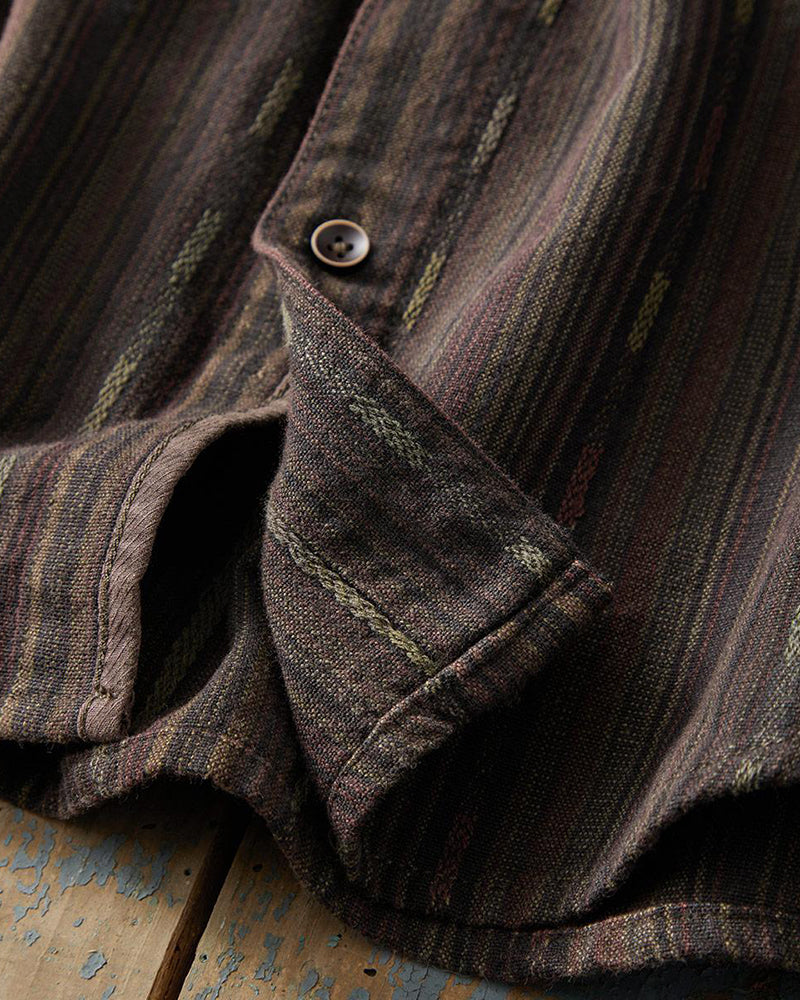 Brown Stripe Short Sleeve Shirt