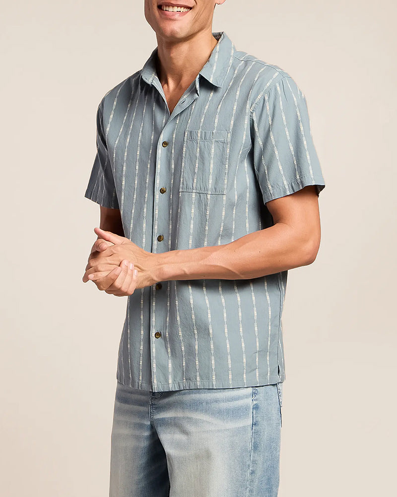 Men's Jacquard Striped Short Sleeve Shirt