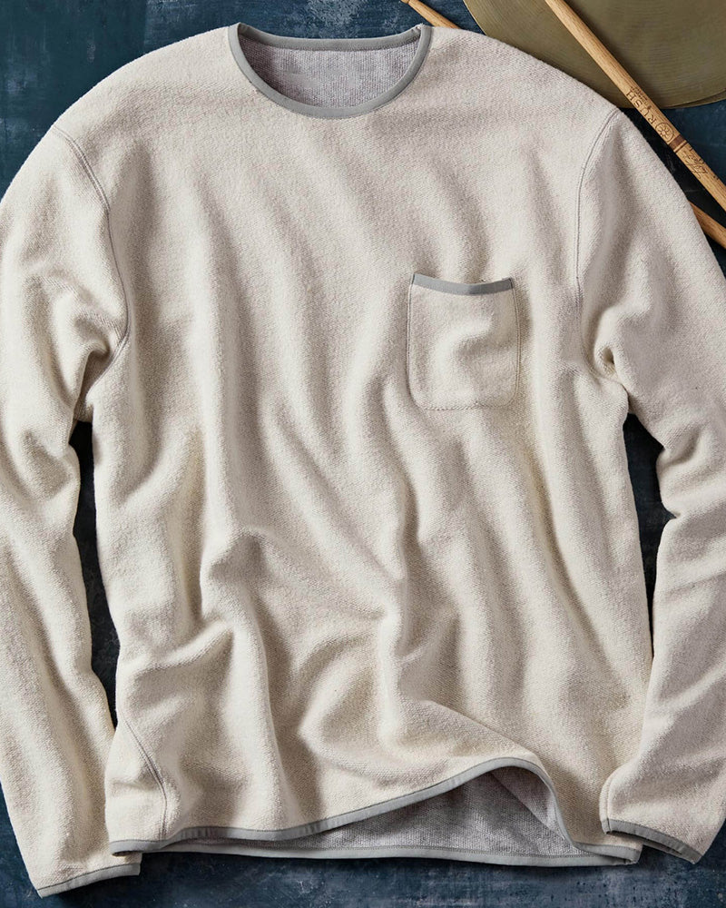 Contrast Trim Cream Pullover Top
