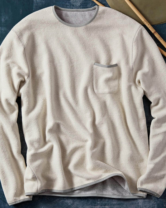 Contrast Trim Cream Pullover Top