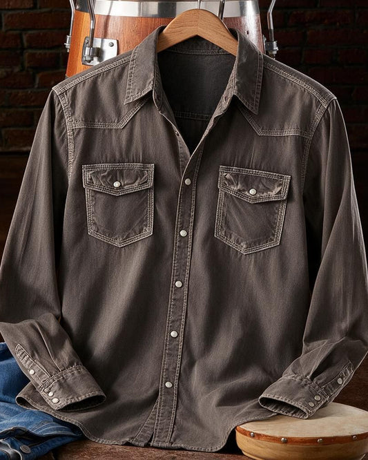 Vintage Washed Dual Pocket Athletic Shirt