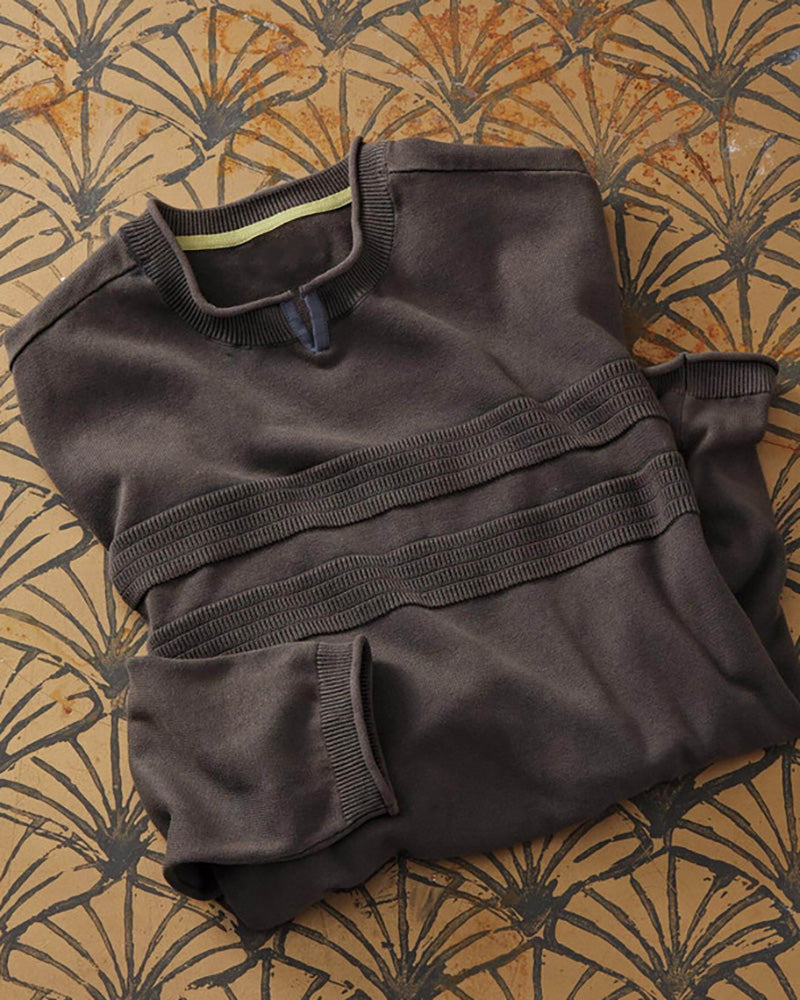 Long Sleeve Tuck-Stitch Detail Sweater
