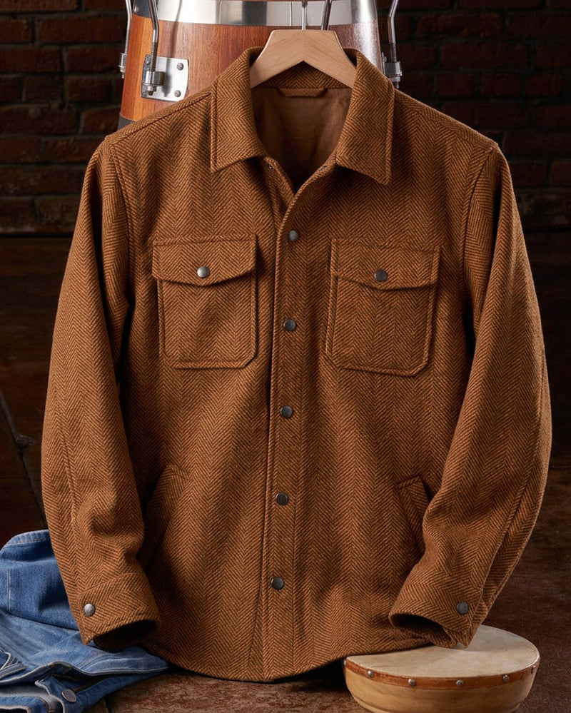 Herringbone Brushed Long Sleeve Shirt