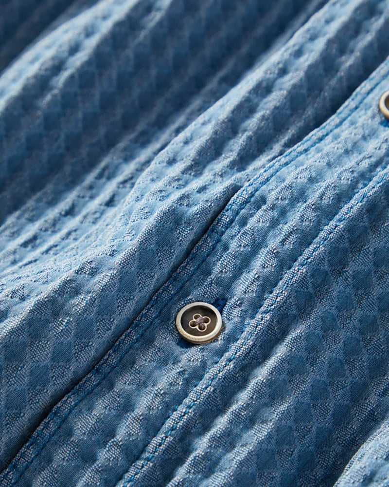 Long Sleeve Dimensional Texture Stretch Shirt