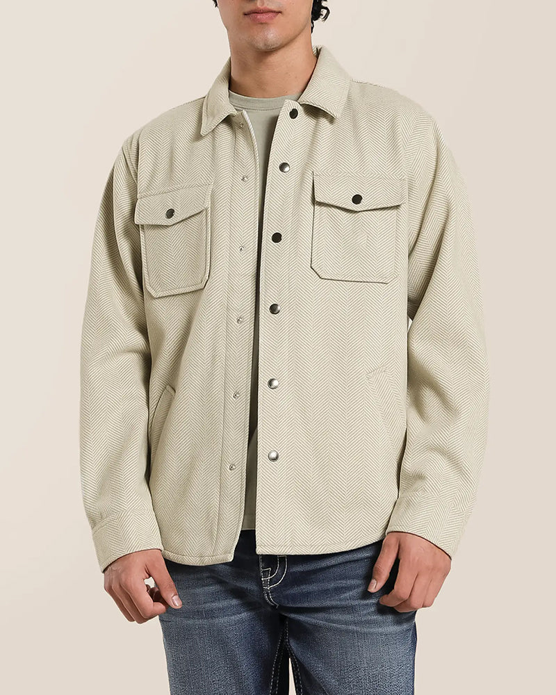 Herringbone Brushed Long Sleeve Shirt