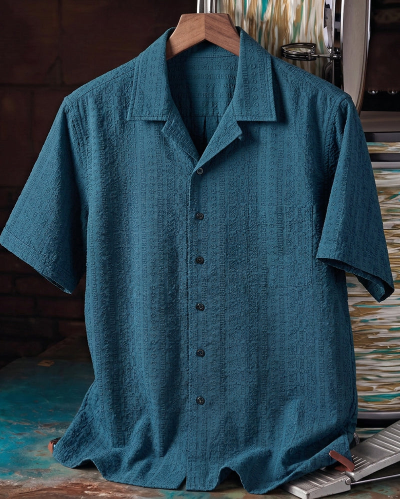 Jacquard Textured Short Sleeve Shirt