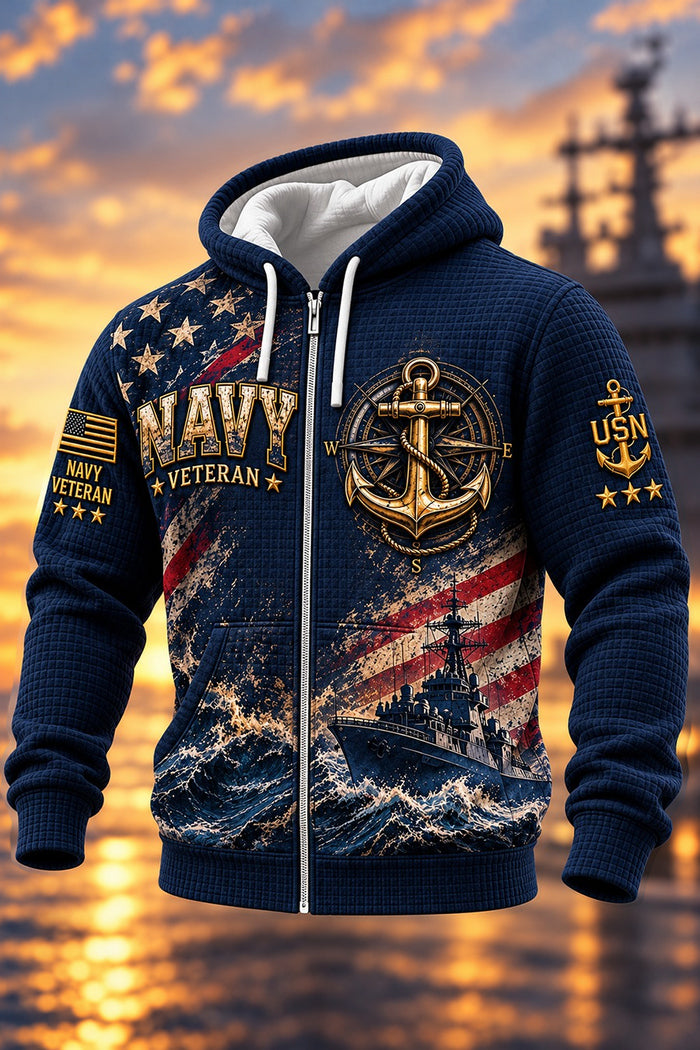 U.S. Navy Veteran Anchor Legacy Zip-Up Hooded Jacket