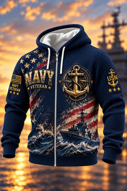 U.S. Navy Veteran Anchor Legacy Zip-Up Hooded Jacket
