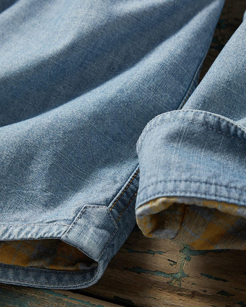 Contrast Lining Pocket Shirt