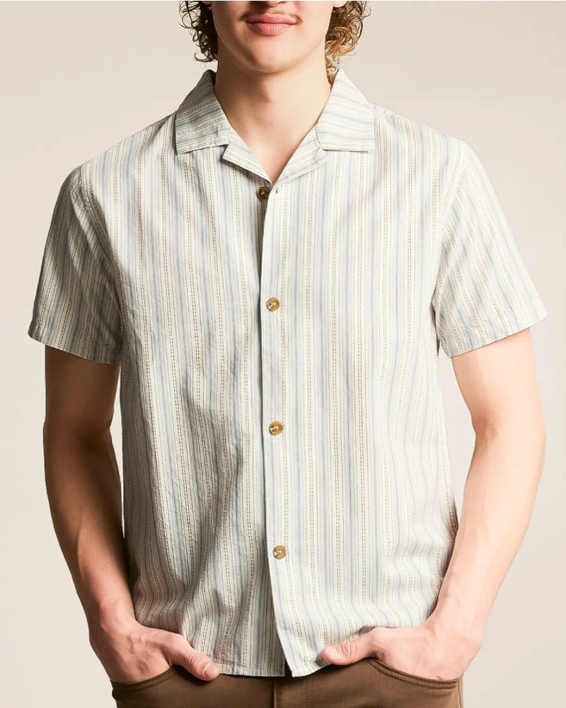 Men's Stripe Casual Short Sleeve Shirt