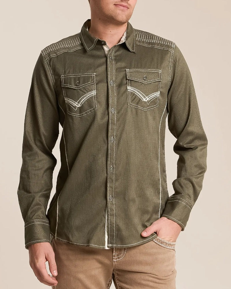 Men's Western Casual Long Sleeve Shirt