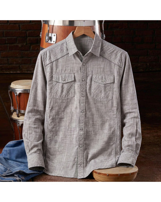 Men's Western Casual Long Sleeve Shirt