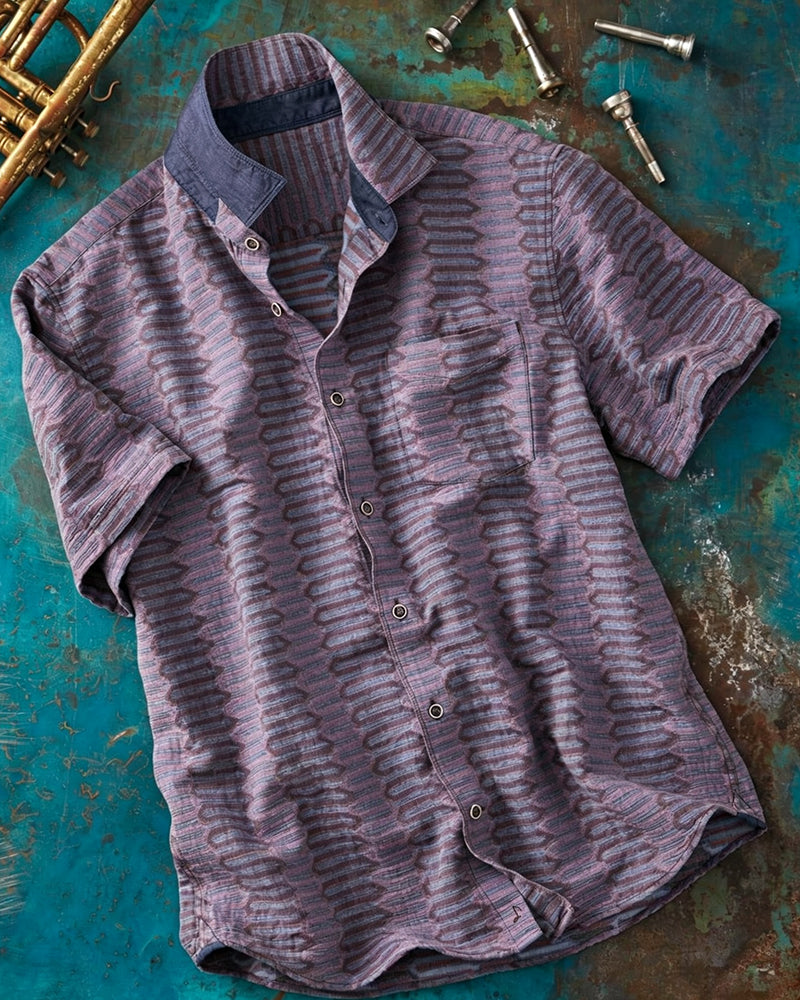 Zigzag Pattern Jacquard Shirt