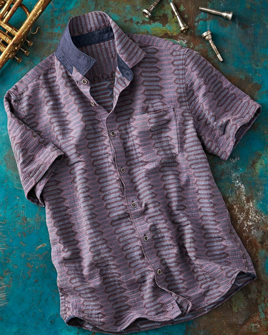 Zigzag Pattern Jacquard Shirt