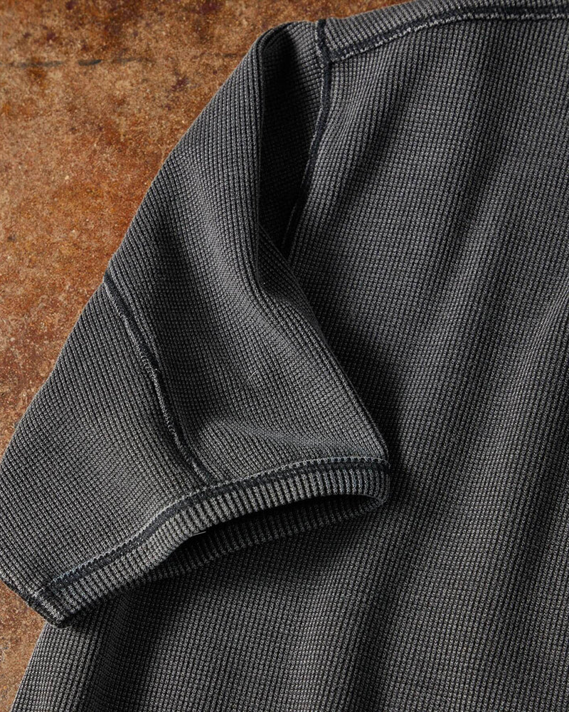 Men's Black 4-Button Short Sleeve Henley Shirt